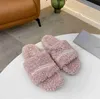 Slippers 2023 Designer Women Wool Slippers Woolen Flat Slipper Soft Winter Luxury House Outside Ladies Plush Fur Rubber Sole x0909