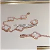 Chain Chain Charm Armband 2023 Luxury Clover Designer Armband Mother of Pearl 18K GOL Bangle Shining Crystal Diamond Jewelry for Drop