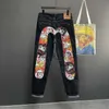 Мужские джинсы Мужские джинсы Прямые брюки Мужские брюки с вышивкой скелета Уличная одежда Джинсовая одежда для мужчин Мешковатые T230110 x0911