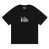 Projektant Kith Classic Letter Flower Print Ins American Fashion Marka Męska i damska swoboda luźna koszulka z krótkim rękawem