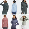 LL-YDPF115 träning fitness bär kvinnor yoga outfit hoodies sportkläder yttre jackor utomhus kläder casual vuxen löpande tränare 2362