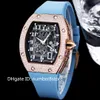 RM67-01 ExtraFlat Relógio Masculino Automático Rosa Ouro Diamante Suíço Clássico Tonneau Relógio de Pulso Transparente Dial Cristal de Safira À Prova D 'Água 10 Cores