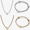 2023 Nuovo argento 925 Amore fibbia braccialetto per le donne Flash collana in oro fai da te fit Pandoras charms bracciali collane Designer fidanzamento festa di nozze gioielli regalo