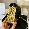 Women's Luxury Brand Bag Top Class Noble Dinner Bag Metal Box with Emblem Gold Body Crossbody Bag Luxury Handbag Size 19cm