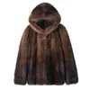 Men's Fur Faux Fur Luxury Winter Warm Faux Fur Coat Men Hooded Thick Fur Coat Jacket Plus Size Branded Zipper Designer Men's Clothing Slim 230908