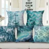 ocean sea cushion cover marine sofa chair throw pillow case nautical anchor almofada decorative cotton linen cojines336w