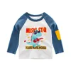 Hoodies tröjor 2023 Spring Children Boys Long Sleeve T Shirts Cartoon Dinosaur Little Tops 2 8 år barn Baby Tees Toddler kläder 230909