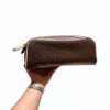 TZ Fashion Makeup Bag Double Zipper Handväskor Classic Vintage PVC Leather Toalettväskor Travel Kopplingsdesigners Womens Purses Cosmeti249w