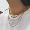 Łańcuchy vintage złoty łańcuch dla kobiet w jodełka linowa figar figaro krawężnik link Choker Akcesoria biżuterii Wholle314b