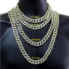 2021 12MM Miami Cuban Link Chain Necklace Bracelets Set For Mens Bling Hip Hop iced out diamond Gold Silver rapper chains Women Lu225R