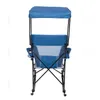 Camp Furniture Mesh Tension Rocking Camp Chair with Canopy Cupholder Blue Grey Detachable Rockers Adult Beach Chair for Camping Foldable Chairs HKD230909