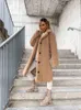 Women's Fur Faux Fur Women Winter Teddy Fleece Coat Faux Fur Luxury Lapel Cardigan Warm Vintage Mid-Length Robe Plus Size 5XL Sherpa Sweaters 230908