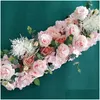 Decorative Flowers Wreaths Silk Peony Rose Artificial Flower Row Diy Wedding Wall Arrangement Decor Iron Arch Backdrop Garland 50/ Otol4