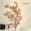 Decorative Flowers Wreaths 3Pcs/Lot Simation Cherry Blossom Branch 97Cm Artificial Potted Flower Shome Decoration Wedding Fake Flo Ottxb