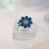 Anello solitario Ciondoli coreani Anelli di fiori color caramella per le donne Metallo vintage dolce cristallo Y2K Gioielli Amicizia anni '90 anni '00 Regali stile 230908