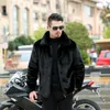 Men's Fur Faux Fur Winter Imitation Mink Fur Coats Men Jacket Thick Turn Down Collar/Hooded Faux Fur Jacket Male Black Overcoat 230908