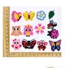 Piezas de zapatos Accesorios Mariposa Pvc Encantos de dibujos animados Adornos Hebillas Aptas para zapatos Pulseras Niños Charm Decoración Bandas Pulsera Dro DH76X