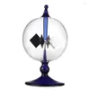 Decorative Figurines Blue Solar Power Radiometer Sunlight Energy Crookes Spinning Vanes Windmill Gift Home Desk Decoration1573