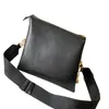 Bolsos de diseñador de moda para mujer, cadena de cuero genuino negro, bolso de hombro de gran capacidad, bolso cruzado de alta calidad # 57790218x