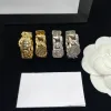 Классические золотые серьги-зажимы с буквами, дизайнерские серьги-подвески для женщин, латунные модные украшения с коробкой G239112PE-3