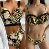 Kobiety kątowe w wersji stroju kąpielowego Push Up Bikinis Zestaw strojów kąpielowych wysokiej talii Kobiet kostium kąpielowy Kobiet kąpielowy Kąpiec Kąpiel Vercace Biquini 22L230909