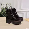 Martin Boots Designer Womens Casual Short Boots Genuine Leather Lace up Printing Versatile Thick Sole Waterproof Fashion Boots