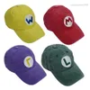 Super Mario Brothers Washable Baseball Hat Par Brev Brodery Sun Sunshade Z1st XJGF