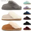 Chinelos Austrália Designer Chinelos de Pele Mulheres Slides Sandálias Mulheres Mens Inverno Sapatos de Neve Clássico Mini Tornozelo Sapatilhas Quentes Preto Cinza Luz Azul Branco Q230909