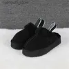 Slippers 2023 WGGityes Flat heel spot warm slippers plush women's outer wear shoes thick bottom wholesale snow cotton boots size EU34-44 Q230909