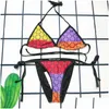 Maillots de bain pour femmes Mode Femmes Designer Costume Colorf Lettre Imprimé Dames Bikinis Voyage Parti Femmes Maillots De Bain Sexy Plus Taille Asiatique DHj3W