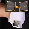 カフリンクメンズスクエアの花groomのkpop cufflinks men shape gold color高品質の卸売ジュエリーリンクC306 230909