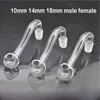 Whoelsale curvado tubo de queimador de óleo de vidro grosso 10mm 14mm 18mm masculino feminino bubbler queimador de óleo para tubos de água borbulhador bong acessórios para fumar