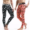 Herren-Nachtwäsche, lässige Mode, Thermo-Kleidung, Herren-Winter-Leggings, Baumwolle, lange Unterhosen, niedrige Leibhöhe, bedruckte Thermo-Hosen für Männer Under210D