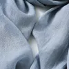 Écharpes couleur unie coton lin écharpe pour femmes dame littérature antisunburn long gland automne doux gaze wrap châles 230909