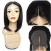 4x1 T Dantel İnsan Saçlı Peruklar Bob Stil Orta Parça Düz 10 12 14 16 inç Hint WIG323B