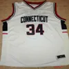 34 Ray Allen Connecticut Huskies 1996 Throwback Blue White Embroidery Stitched Any Name and Number262h