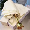 Modedesigner paraplyer lyxguld rose handtag vitt paraply med box181v