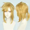 The Legend of Zelda Link corto giallo dorato Cosplay coda di cavallo Wig278A