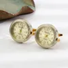 Cuff Links Luxury Retro Men's Watches Cufflinks French Shirts Cufflink Round Rotating Clock Buttons Men Highend Business Jewelry Gifts 230908