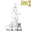 Atacado Protable Pyrex Grosso Pequeno Reciclador de Água Dab Rig Bong Pente com Perc Percolator e 14mm Queimador de óleo de vidro Tigela Tubos de água para cachimbo de água para tabaco