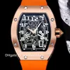 RM67-01 Extraflat Automatic Mens Watch Metal Titanium Classic Tonneau Wristwatch Dial Dial Sapphire Crystal Waterproof 30m 10 Colors