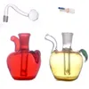 Mais novo mini apple fumar narguilé 10mm feminino água vidro dab rig bong cachimbo de água com tigela de queimador de óleo de vidro e mangueira de silicone