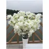 Decorative Flowers Wreaths Simation Cherry Blossom 4 Fork With Leaf Wedding Decoration Artificial Home Flower Drop Delivery Garden Otlwi