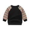 Baby Boys T-shirts Spring Autumn Kids Long Sleeve T-shirt Letters Tryckta barn Turn-Down Collar Tops Tees Child Shirt Boy Clothes A01