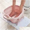 Bañeras de baño Asientos Hogar Plegable Pie Lavado Cubo Pot Portátil Profundo Elevado Sobre Crus Plástico Mas Baño Buck Drop Entrega DHWFB