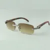 XL diamond wooden sunglasses 3524026 with natureal peacock wood legs and 56 mm Lenses