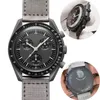 Relojes Bioceramic Planet Moon para hombre Función completa Cronógrafo Reloj de cuarzo Misión a Mercurio 42 mm Pareja de lujo Nombre conjunto Wristwa268v