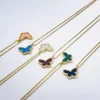 Дизайнерские ювелирные изделия, комплект ожерелья с бабочками, ожерелья с подвесками, золото, серебро, ожерелье из розового золота, звеньевая цепочка, женская цепочка, многоцветная