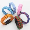 Fashion Mix Colors Cord Rope Paracord Buckle Armband Militära armband Sport Utomhusöverlevnad Gadgets för resepåverkan Hiking286Z