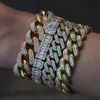 Bracciale tennis zircone ghiacciato oro argento oro nero 18 carati per donna uomo hip hop singola fila gioielli con strass regali342S